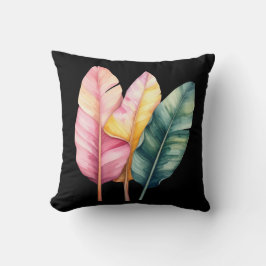 Drei Bananen Blätter in Pastellfarben  Kudde