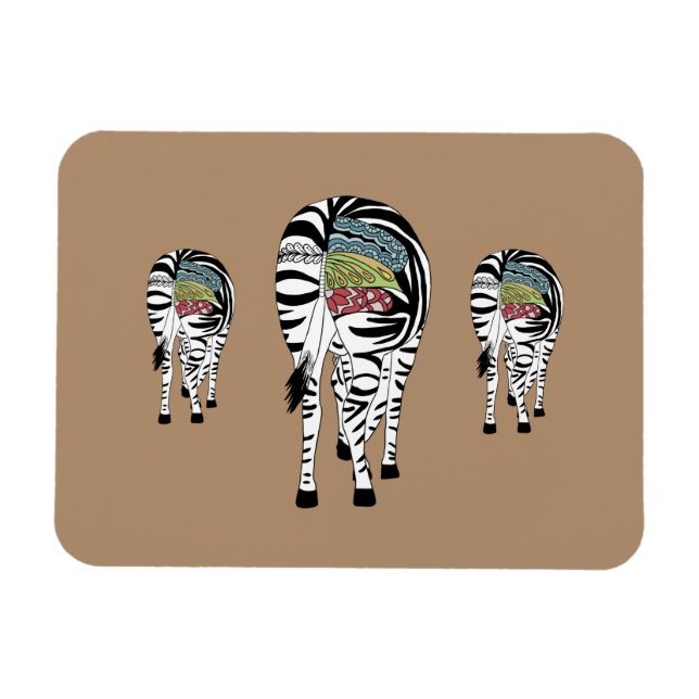 Drei Zebras  Magnet (Horisontell)