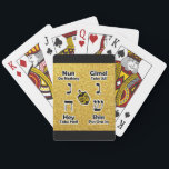 Dreidel anvisningar (guld- glitter) casinokort<br><div class="desc">Roligt och lämpligt långt att hålla anvisningar för att leka judiska barnens lek av dreidel på för att räcka! Trevliga Hanukkah eller Mitzvah gåva- eller partyfavör. Också tillgängligt i silverglitter eller blåttstarburst.</div>