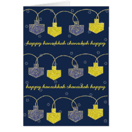 "Dreidel Banner" Hanukkah-kort med kuvert Hälsningskort