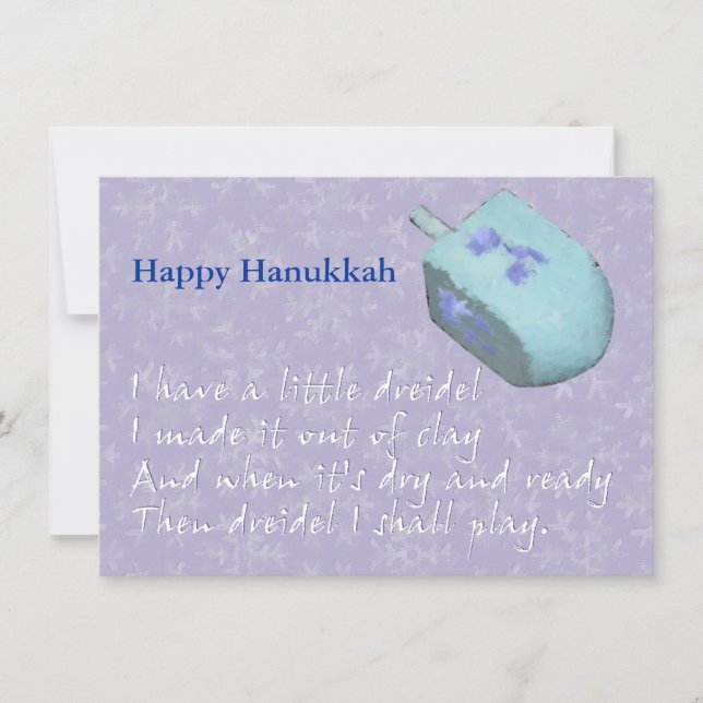Dreidel Chanukah (Hanukkah) sång Julkort (Framsida)