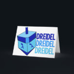 Dreidel Cute Blue Kids Lycklig Hanukkah Helgkort<br><div class="desc">Dreidel dreidel dreidel i tre olika blåa skuggor med en blå dröm för Chanukah. Späd barnens lycklig Hanukkah-kort.</div>