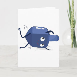 dreidel danshannukah helgkort