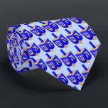 Dreidel, Dreidel, Dreidel Slips<br><div class="desc">Manar har en ljusblå slips med en bild av royalets blå drömmar och guld. Se hela Hanukkah Tie-samlingen under kategorin ACCESSORIES i avsnittet HELGDAGAR.</div>