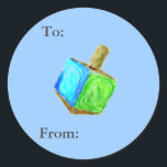 Dreidel gåvamärkre runt klistermärke<br><div class="desc">Dessa gulliga märkre är perfekten långt som identifierar giveren,  och mottagaren av någon gåva!</div>