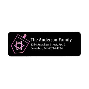 Dreidel Hanukkah Adressetiketter d8 Returadress Etikett