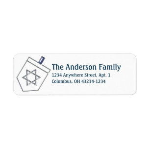 Dreidel Hanukkah Adressetiketter d9 Returadress Etikett