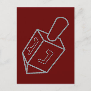 Dreidel Hanukkah Glitter Vykort