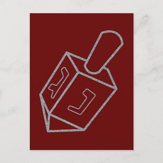 Dreidel Hanukkah Glitter Vykort (Framsida)