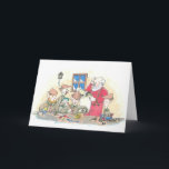 Dreidel i Santa's Workshp Helgkort<br><div class="desc">Tomten och älvar  hur en drömidel har på hans lista över leksaker</div>