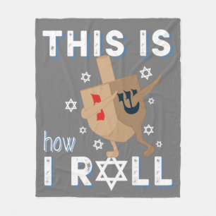 Dreidel Menorah Funny Hanukkah Gift Så här är jag Fleecefilt