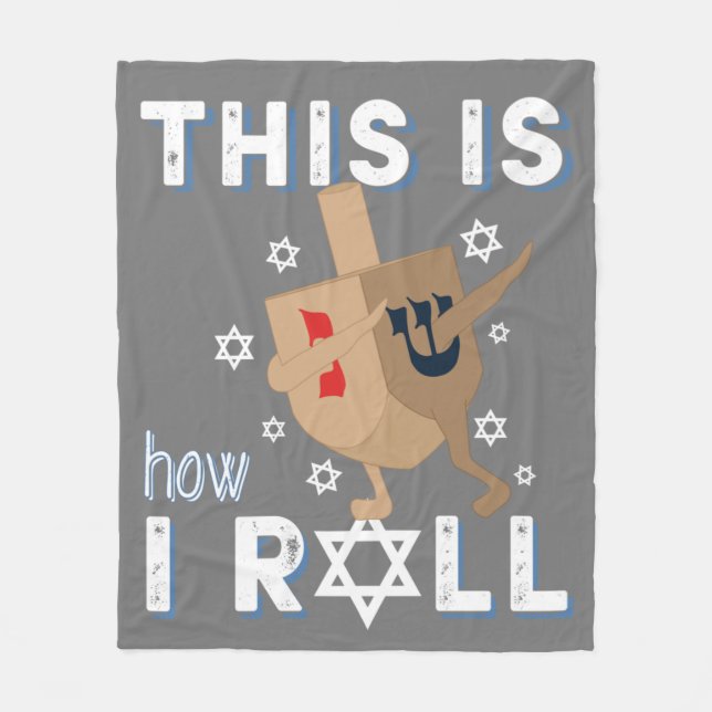 Dreidel Menorah Funny Hanukkah Gift Så här är jag Fleecefilt (Framsidan)