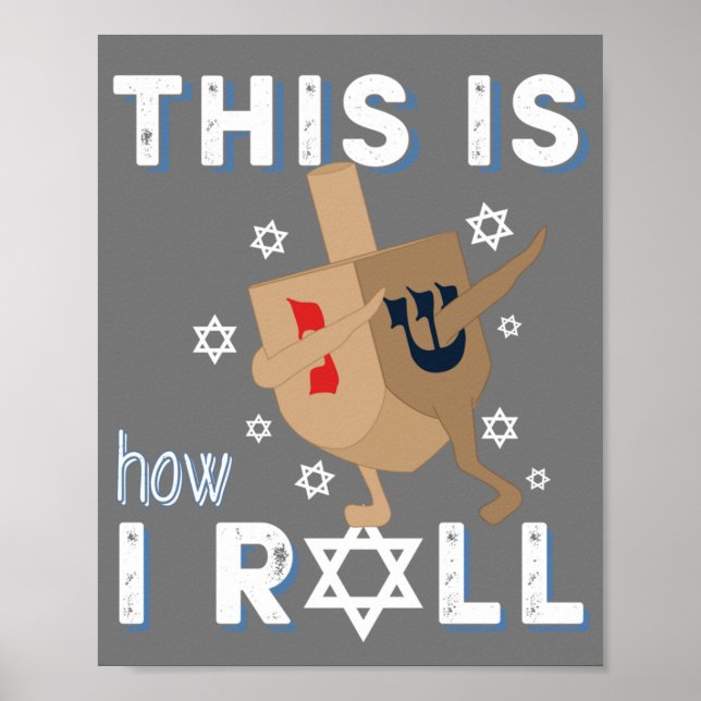 Dreidel Menorah Funny Hanukkah Gift Så här är jag Poster (Framsidan)