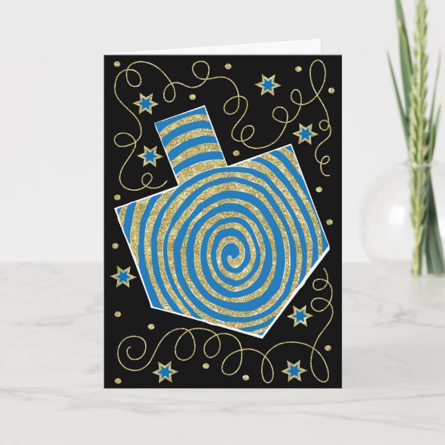 "Dreidel Pinjul"-gratulationskort med kuvert Helgkort (Framsida)
