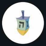 Dreidel Runt Klistermärke<br><div class="desc">Få redo att spela med din dröm under helgdagarna. Det här blir en perfekt gåva!</div>