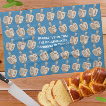 Dreidel Rustic Oak Hanukkah Anpassningsbar Challah