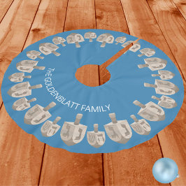 Dreidel Rustic Oak Hanukkah Mönster Chrismukkah Julgransmatta Borstad Polyester