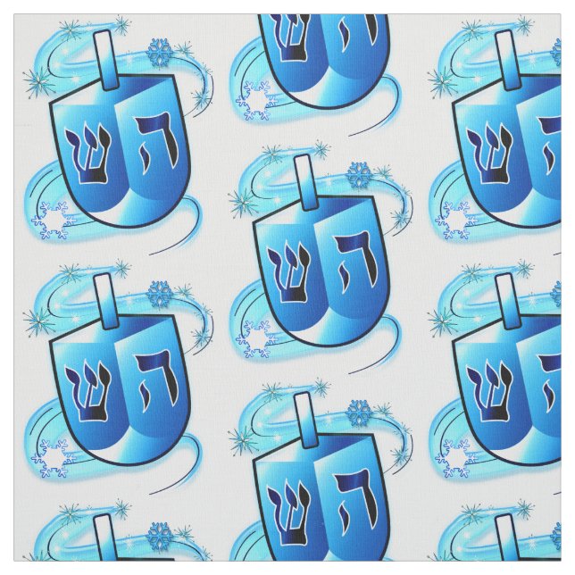 Dreidel snurr med snöflingor tyg (Provkarta)