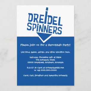 Dreidel Spinners Hanukkah Party Inbjudningar