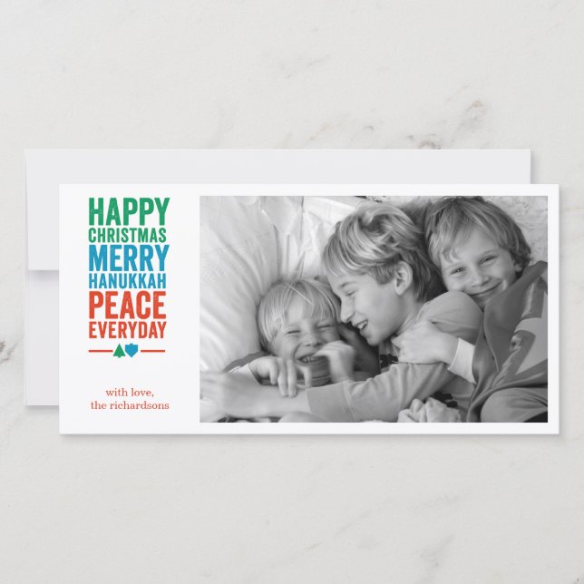 Dreidel träd 1 julkort (Framsida)