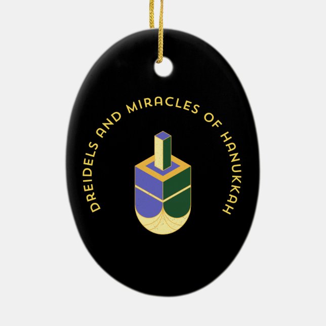 DREIDELS AND MIRACLES OF HANUKKAH JULGRANSPRYDNAD KERAMIK (Baksidan)