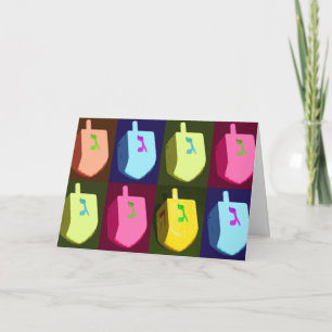 Dreidels Hanukkah kort