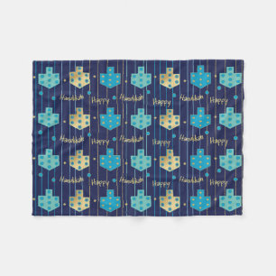 Dreidels i Blanka Hanukkah Fleece Blanket