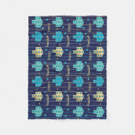 Dreidels i Blue Hanukkah Fleece Blanket