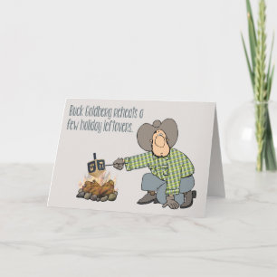 Dreidels rostning på en öppen brandehanukkah helgkort