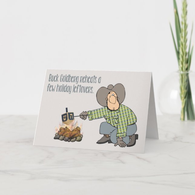 Dreidels rostning på en öppen brandehanukkah helgkort (Framsida)