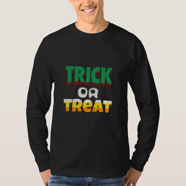 Dreper Trick Or Treat Halloween T Shirt (Framsida)