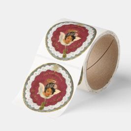 Dresden Bronze Angel Sticker Roll Seals Runt Klistermärke