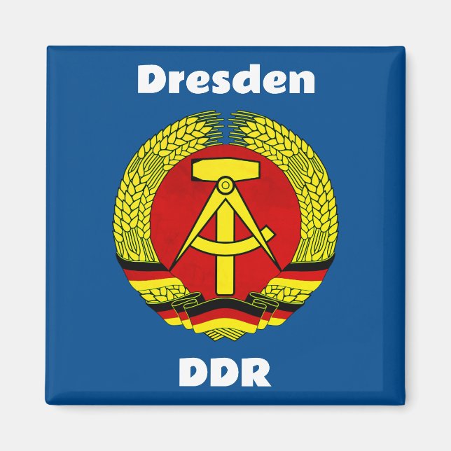 Dresden, DDR, Dresden, Tyskland - Öster German Oss Magnet (Framsidan)