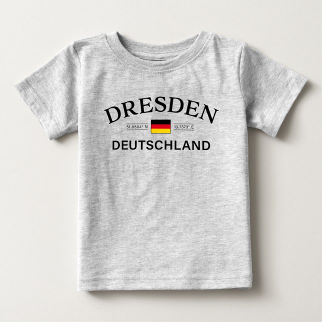 Dresden Deutschland Coordinates German T Shirt (Framsida)