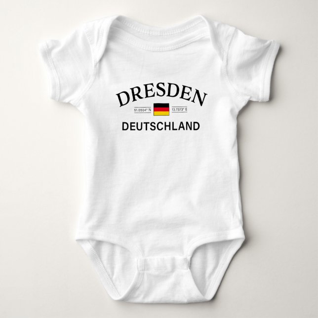 Dresden Deutschland Coordinates German T Shirt (Framsida)
