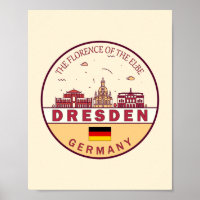 Dresden Germany City Skyline Emblem