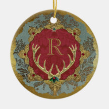 Dresden "Lordly" Ceramic Monogram Ornament