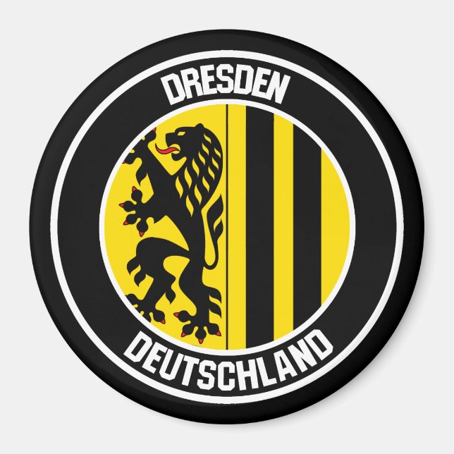 Dresden Round Emblem Magnet (Framsidan)