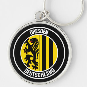 Dresden Round Emblem Rund Silverfärgad Nyckelring