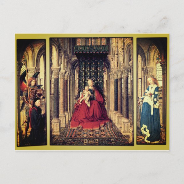 Dresden Triptych (från Jan van Eyck, 1437); Vykort (Framsida)
