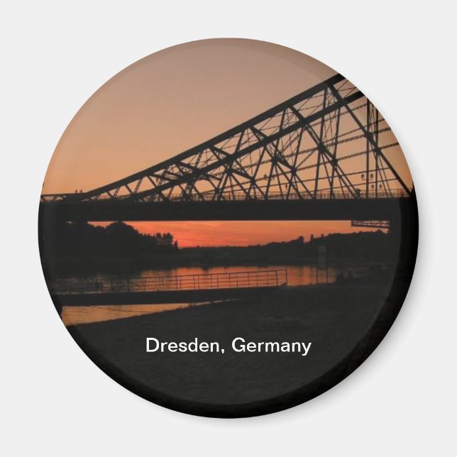 Dresden, Tyskland: Blå  Bridge Magnet (Framsidan)
