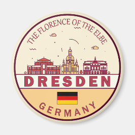 Dresden Tyskland City Skyline Emblem Magnet