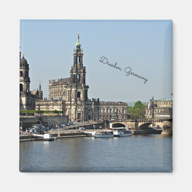 Dresden, Tyskland cityscape Magnet (Framsidan)