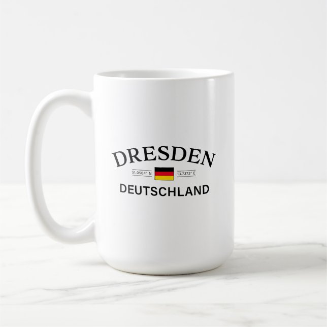 Dresden Tyskland Koordinater Tyska Kaffemugg (Vänster)