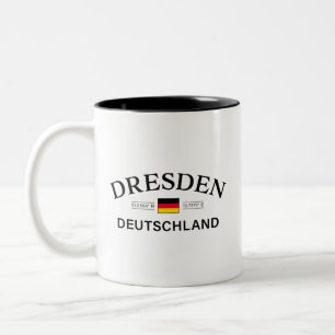 Dresden Tyskland Koordinater Tyska Två-Tonad Mugg