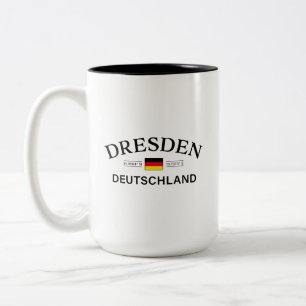 Dresden Tyskland Koordinater Tyska Två-Tonad Mugg