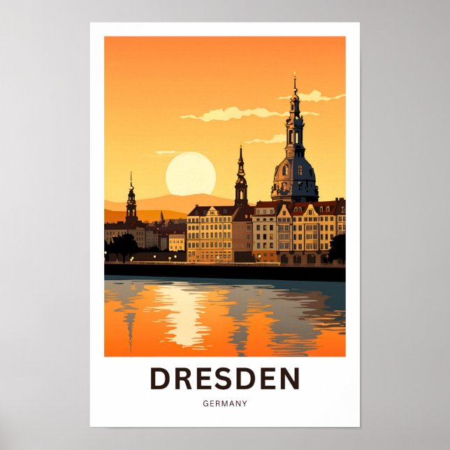Dresden Tyskland reseutskrift Poster (Framsidan)