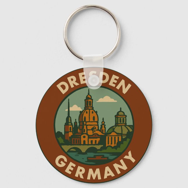 Dresden Tyskland Stad Konst Nyckelring (Framsida)
