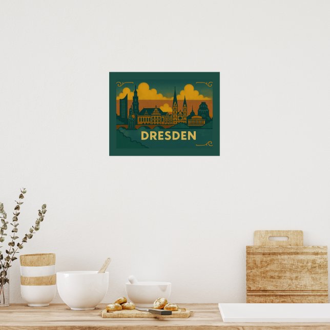 Dresden Tyskland Stad Konst Poster (Kök)