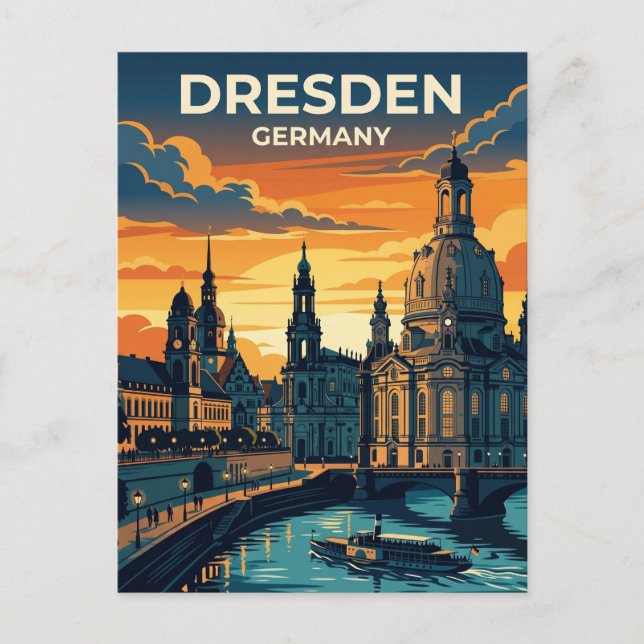 Dresden Tyskland Vykort (Framsida)